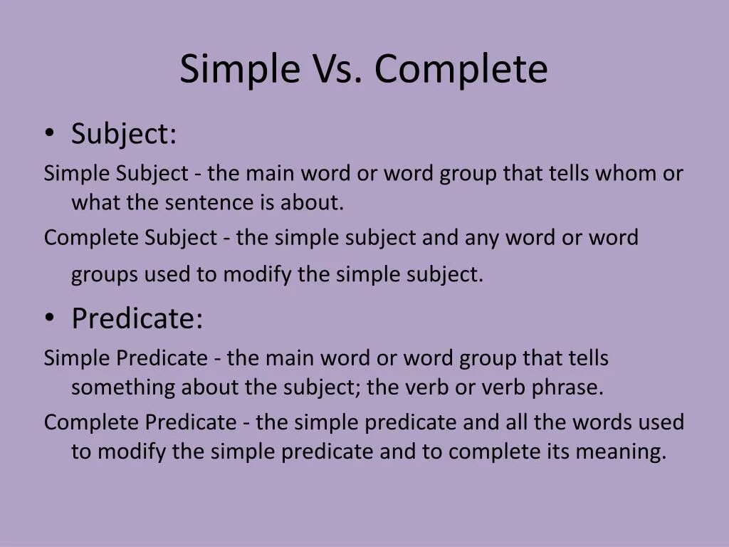 Simple Predicate. What is a Predicate. Subject and Predicate. Types of Predicate in English.