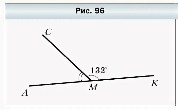 Найдите градусную меру угла cmk рисунок. Угол CMK=132. На рисунке 97 угол АОК прямой угол. Углы АМК. Найдите градусную меру угла СМК.