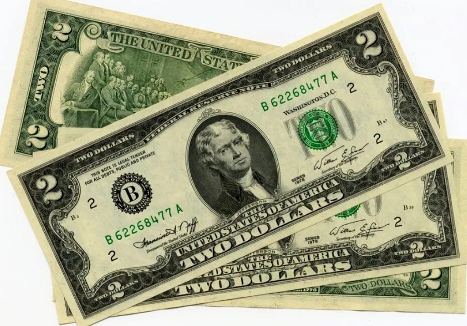 Долларовая купюра 2доллар. Банкноты 2 доллара США. Двухдолларовая банкнота США.