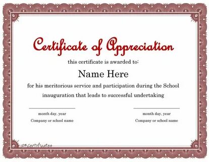 Certificate example