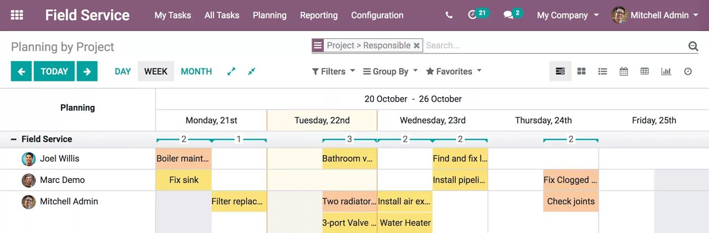 Odoo fields. Odoo интерфейс. field service management.
