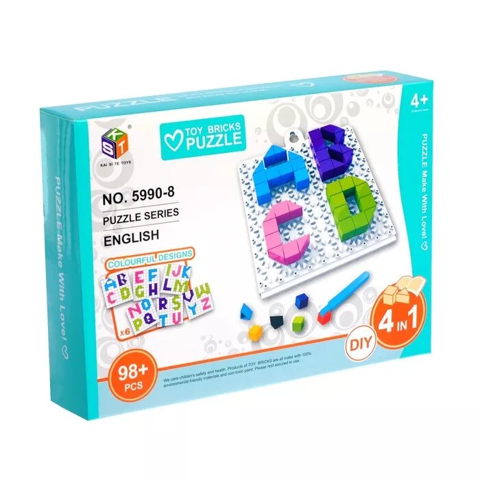 Bricks puzzle. Toy bricks puzzle. веселая мозаика детям легкая пазл. азбука с.98.