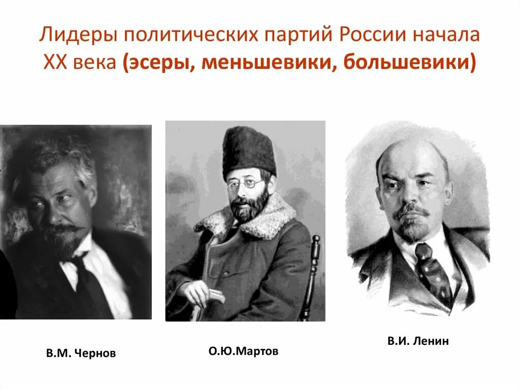 Общественное движение в россии 20 века. Партии революционеров в России 20 века. России в начале 20 века партия социалистов-революционеров. Лидеры политических партий России начала 20 века. Лидеры партий начала 20 века в России.