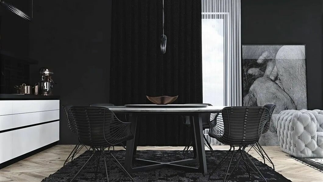 Gray черный. Обои дома серо черные. black and gray.