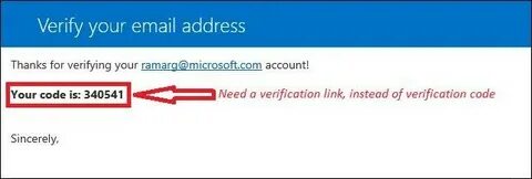 Link to email address verification