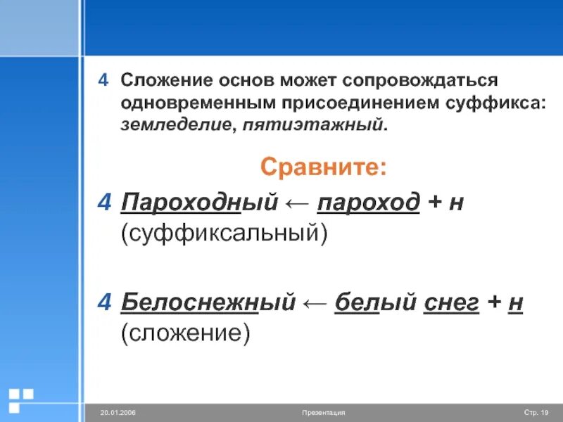 Слова образованные сложением двух целых слов. Сложение основ. Сложение основ слов примеры. Суффиксальное сложение основ. Образование сложение основ.