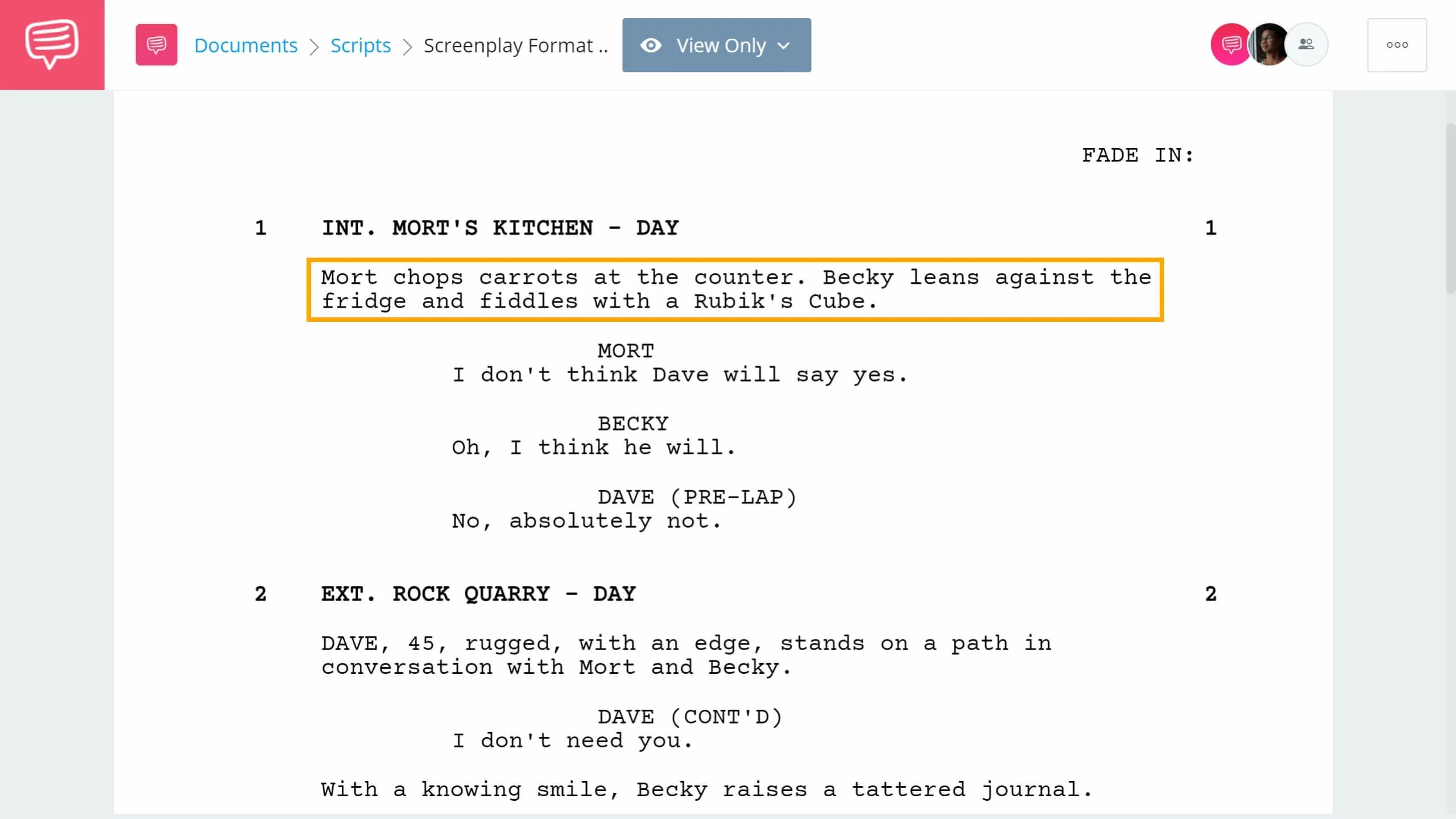 Screenplay format. Script formatting. Screenplay Formatter. Movie script. Scripted format