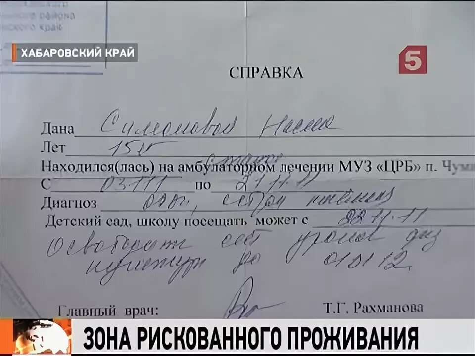 Образец заполненной справки в школу