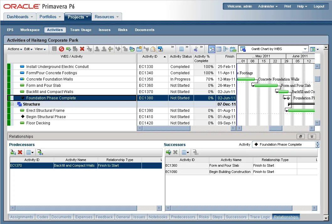 Oracle p6