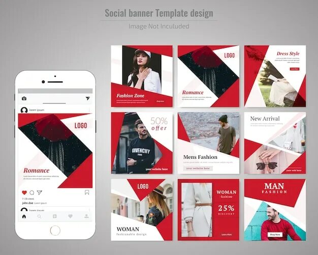 Post Template. Templates Instagram Red. Fashion Post. Dark-Red-Modern-Fashion-social-Media-Template_179813-126. Прокат шаблонов