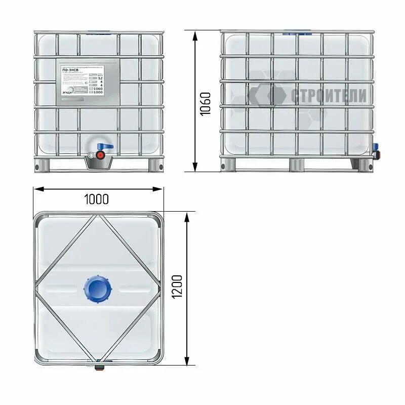 Куб воды иркутск. Еврокуб IBC 1000л чертеж. Габариты еврокуба на 1000 литров в обрешетке. Еврокуб габариты 31ha1 1050л. Еврокуб IBC 1000 габариты.