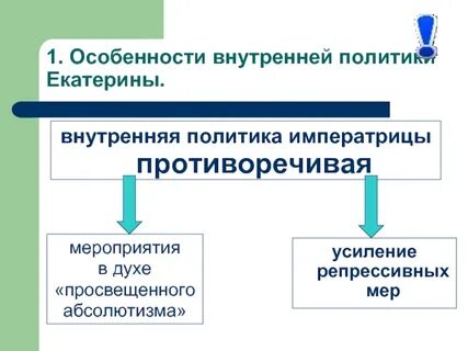 Особенности внутренней политики екатерины