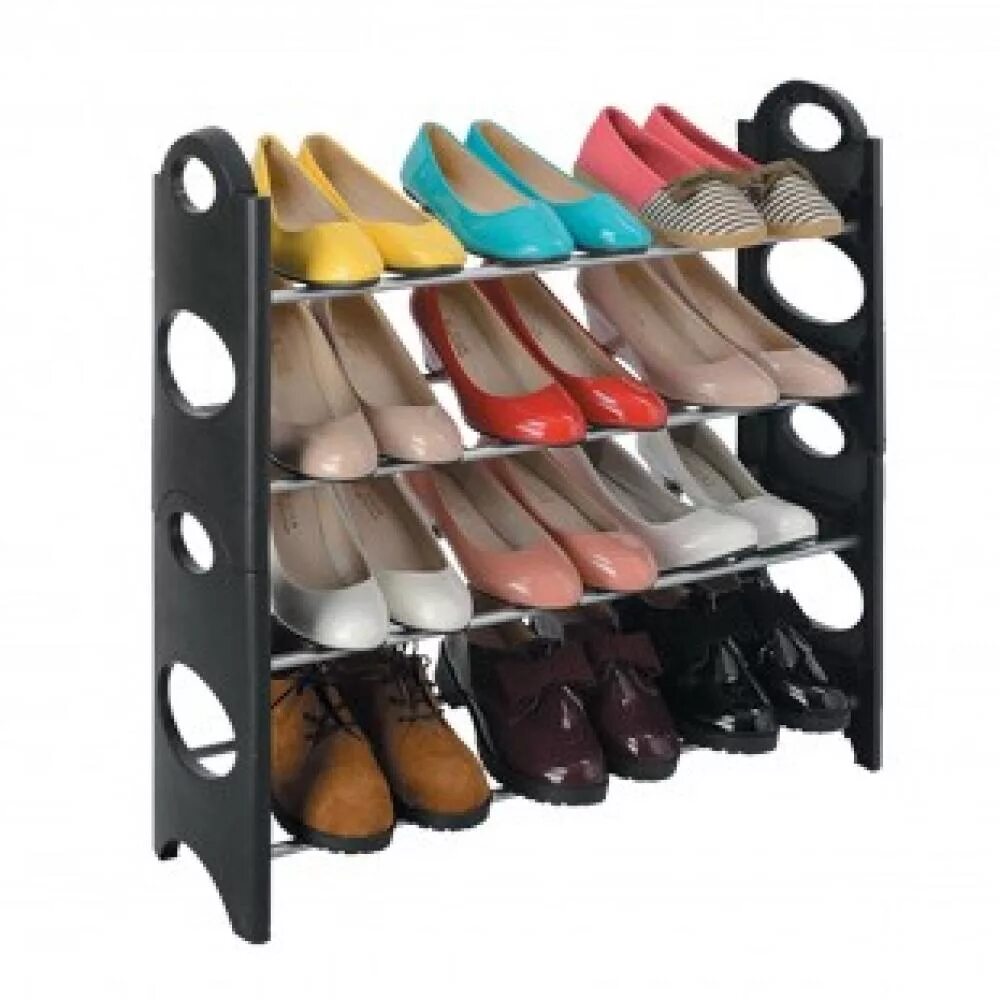 Полка для обуви 4 Tier Shoe Rack. Полка для обуви на 12 пар 4tier Shoe Rack. Подставка для обуви исто - 3 полки, 80см, металл, чёрная, арт.по382. Этажерка для обуви 6 ярусов Mew easy-to-assemble Shoe Rack. Подставка для обуви пластиковая