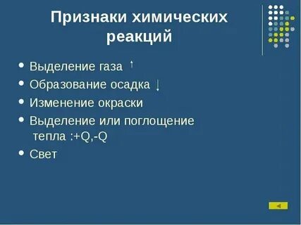 Признаком химической реакции является выделение энергии