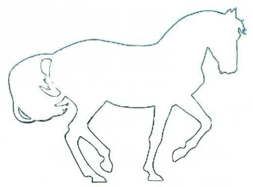 Трафарет лошади для вырезания из бумаги шаблоны Horse Stencil 969 Coloring page Printable