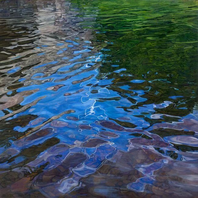 Floating over. Irina Cumberland картины. Прозрачная вода картины. Прозрачные водяные краски. Вода квадрат.