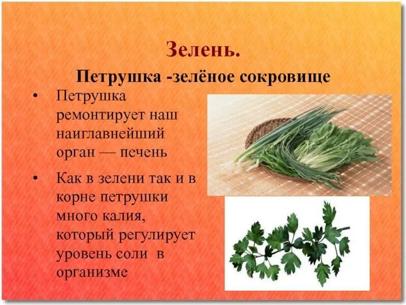 Описание зелени