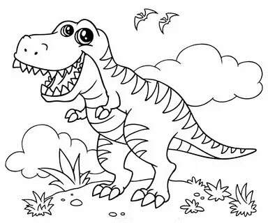 50+ Desenhos de T-Rex para colorir e imprimir - Como fazer em casa