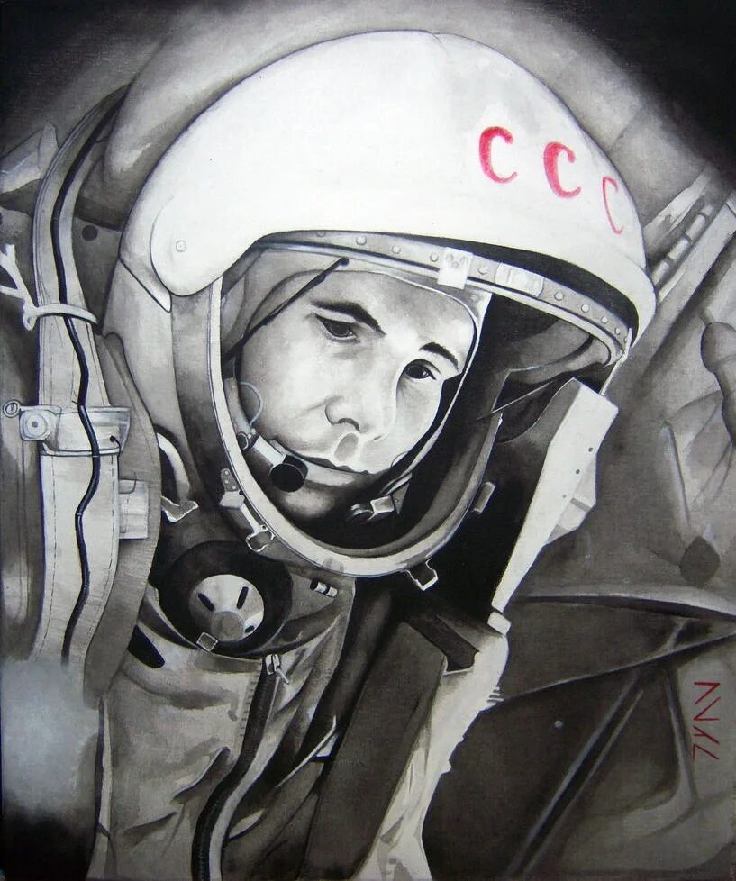 Портрет гагарина на день космонавтики. Портрет Космонавта Гагарина.