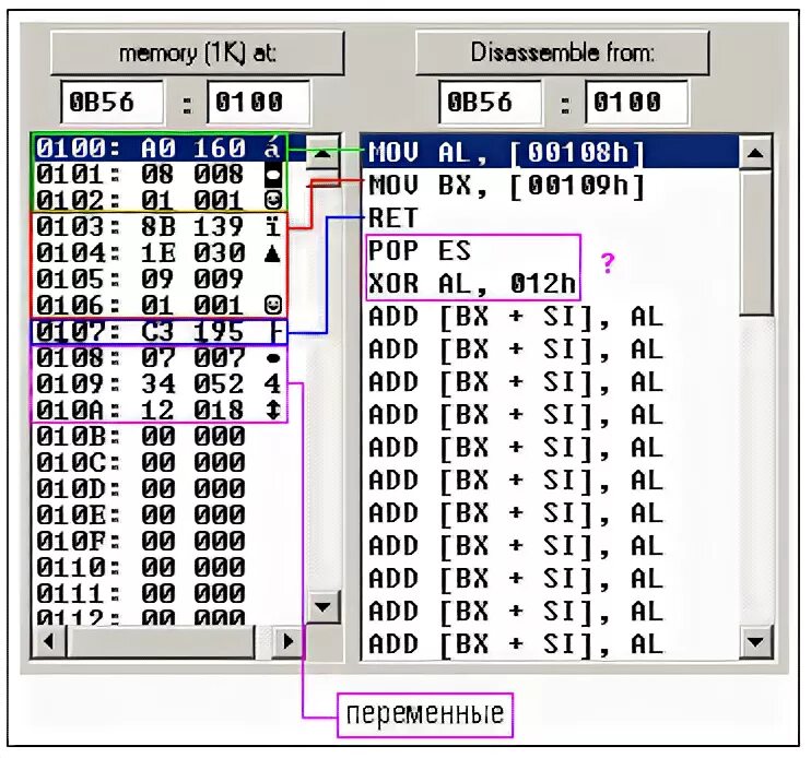 Создание машинного кода. Ассемблер 8086. Калькулятор Assembler код. Emu8086. Аскии таблица Emu 8086.