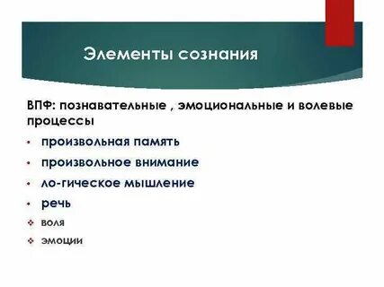 Компоненты сознания