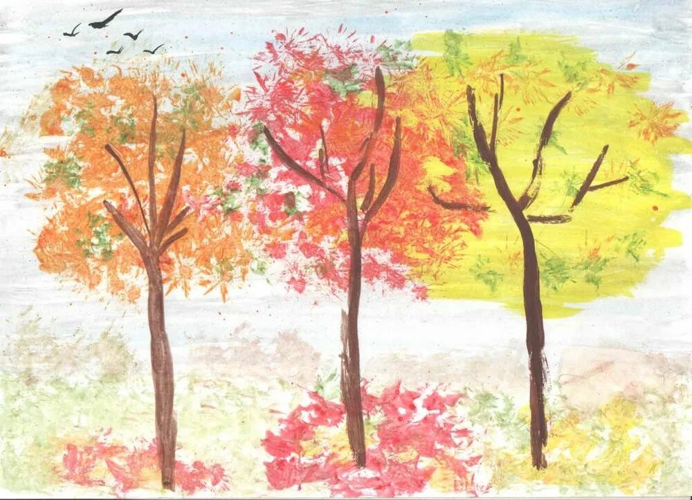 Осень картинки пошагово. Рисование осень. Рисование на тему осень. Рисунок осень 2 класс. Рисование осеннее дерево.
