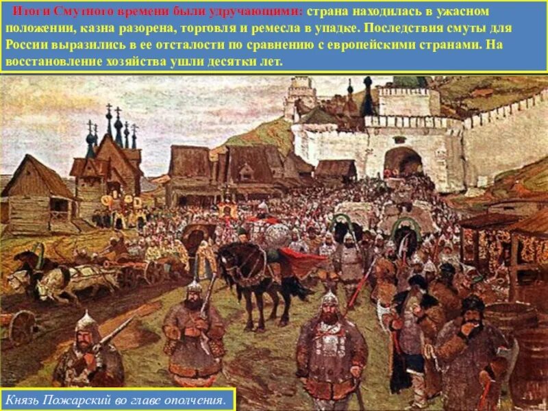 Торговля смута. Последствия смуты 1598-1613. 2 Ополчение освобождение Москвы. Упадок Ремесла и торговли смута. Народное земское ополчение второе город.