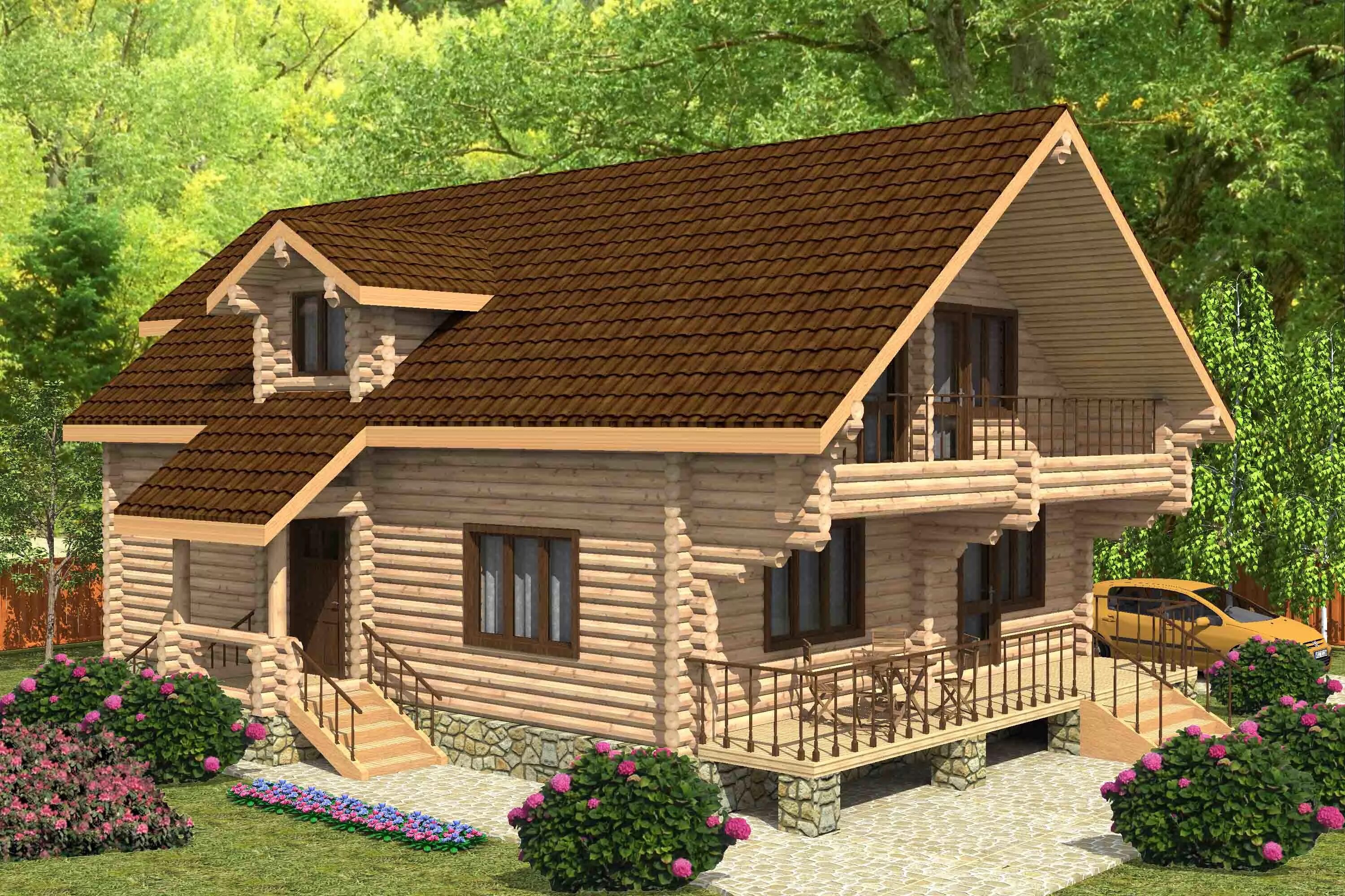 Xi дом. Проекты деревянных домов. Домик с мансардой и террасой. Проекты домов из бревна. Проекты деревянных домов из бревна.