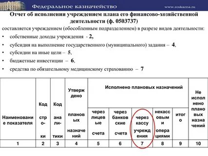 Отчета об исполнении учреждением