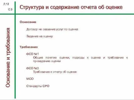 В отчете об оценке указывают дату