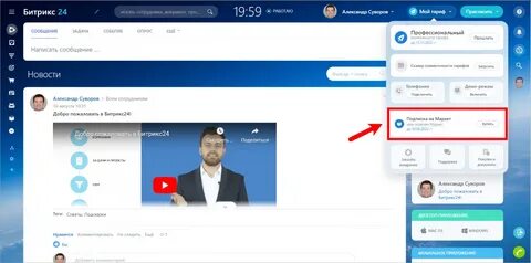 Действие подписки