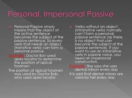 Impersonal constructions