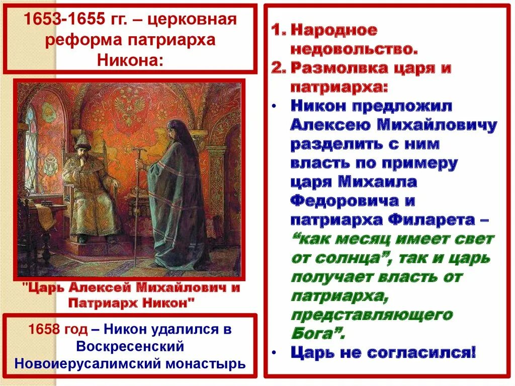 История россии 7 класс церковный раскол