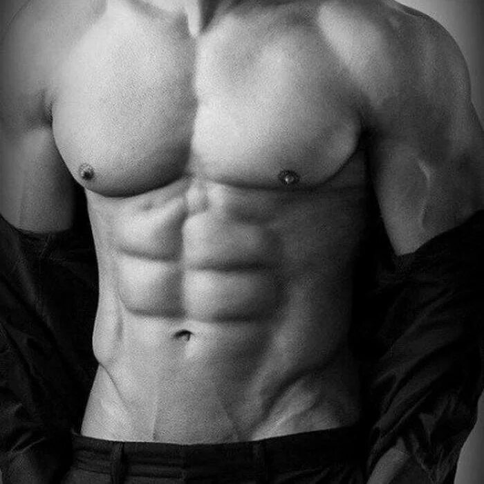Closeup of Cool Perfect Strong Sensual Bare Torso with Abs Pectorals 6 Pack Musc