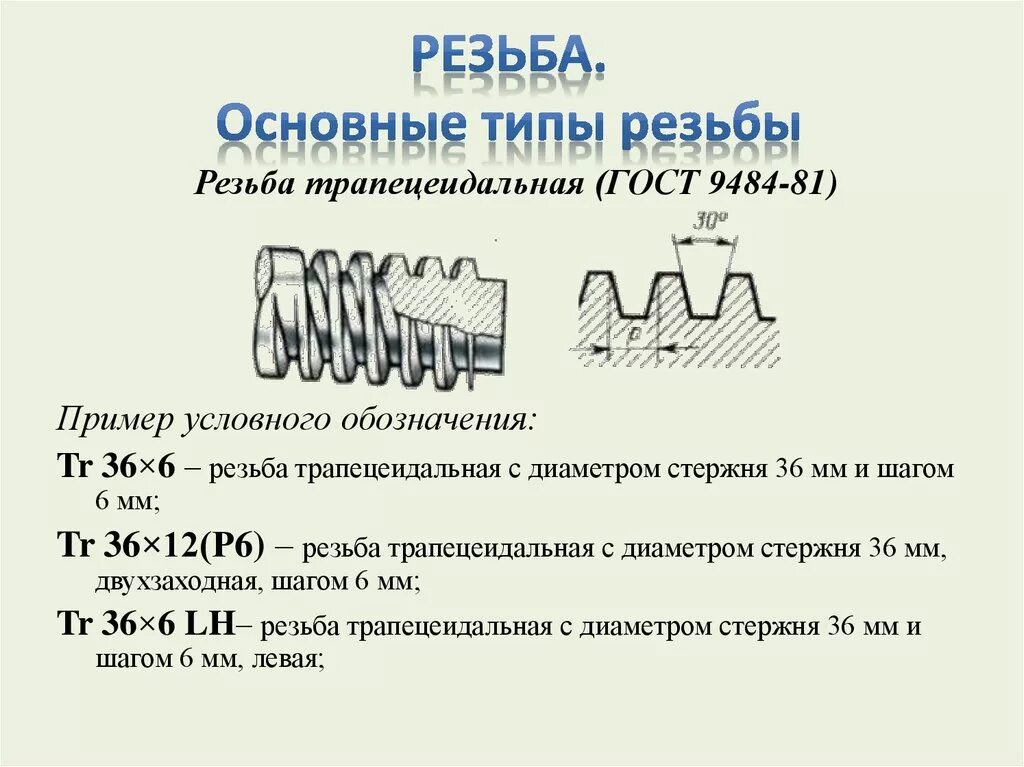 Обозначение многозаходной трапецеидальной резьбы. Двухзаходная трапецеидальная резьба. Двухзаходная трапецеидальная резьба обозначение. Двухзаходная резьба 36 мм размер. Расшифруйте обозначение резьбы