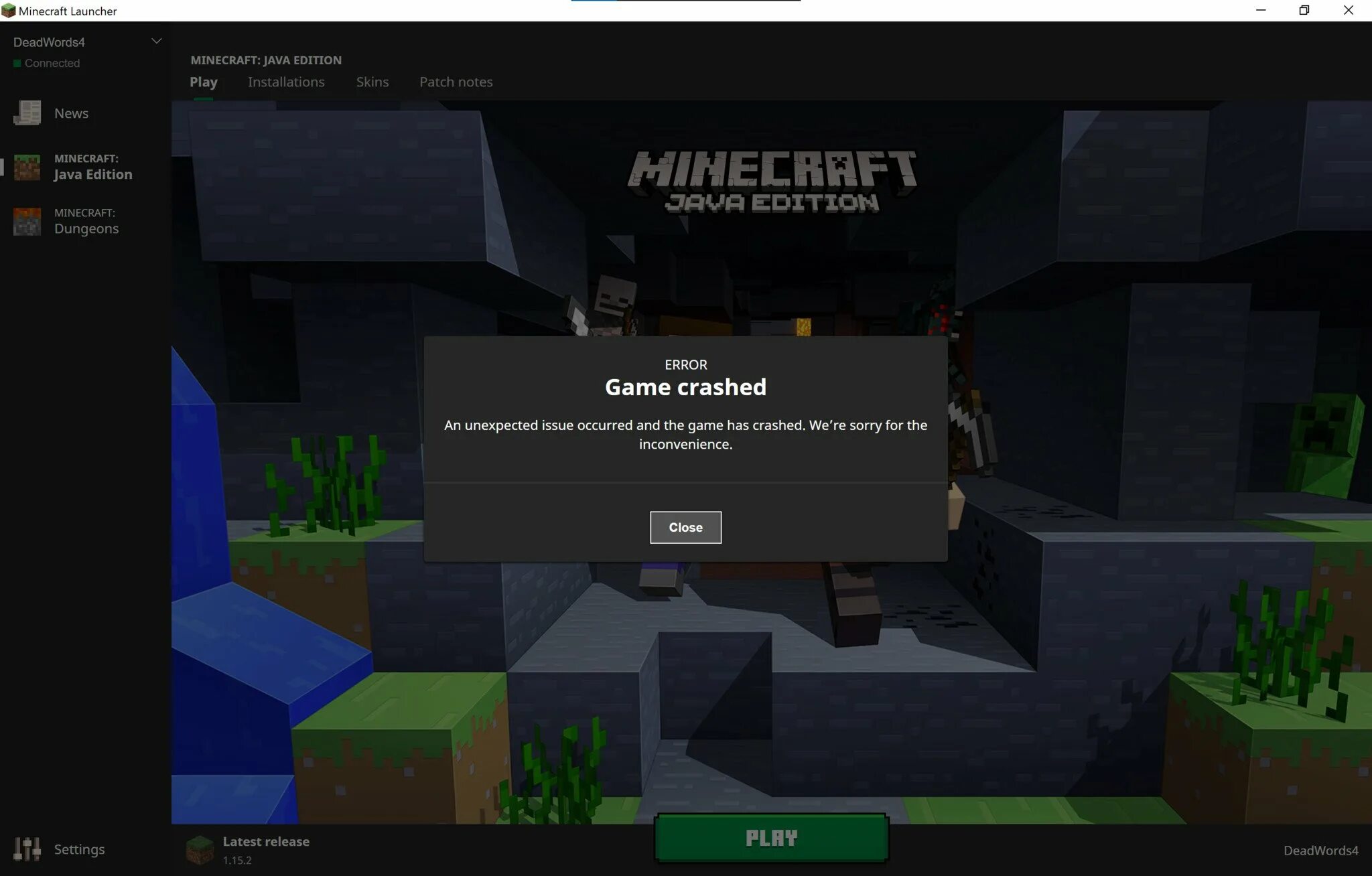Лаунчер майнкрафт. Краш майнкрафт. Minecraft ошибка. Error майнкрафт.