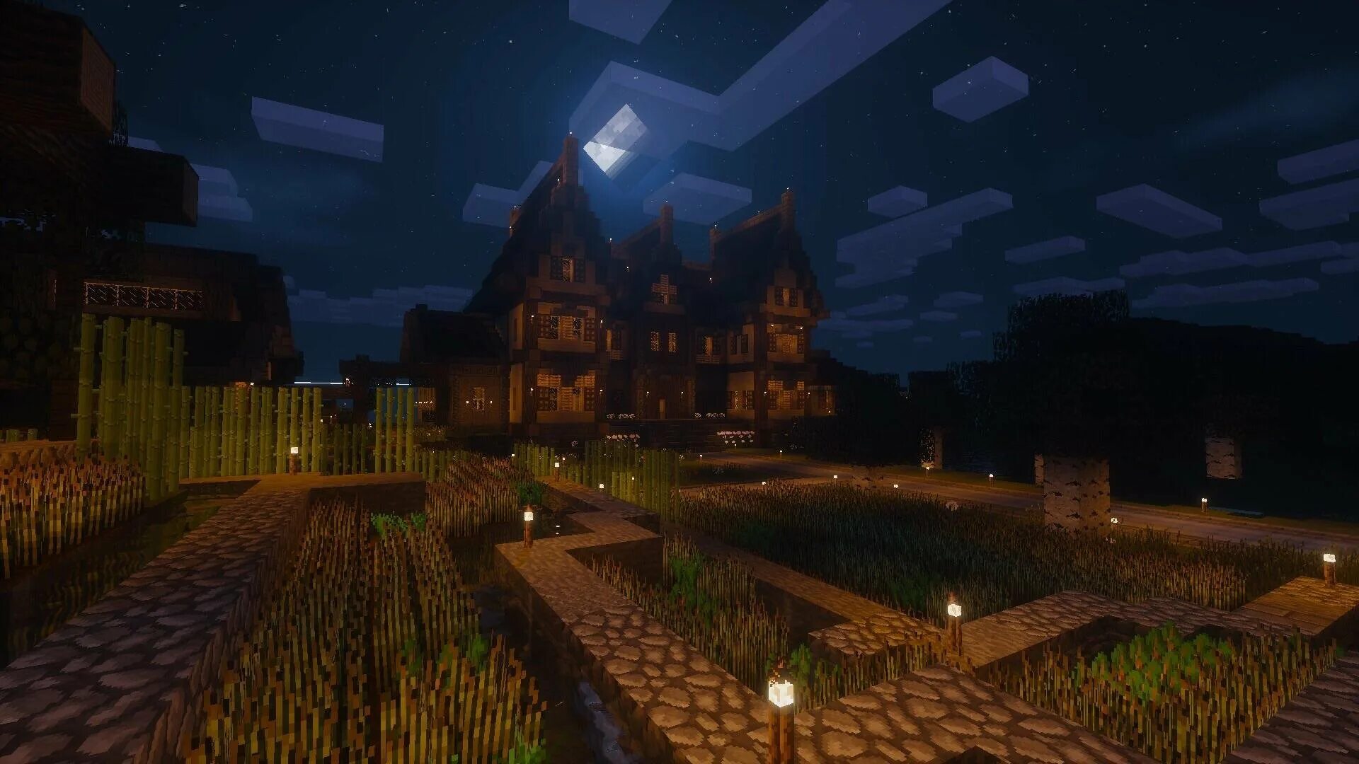Темная деревня 2. Майнкрафт шейдеры ночь деревня. Майнкрафт деревня шейдеры. Minecraft темные шейдеры. Ночной майнкрафт с шейдерами.