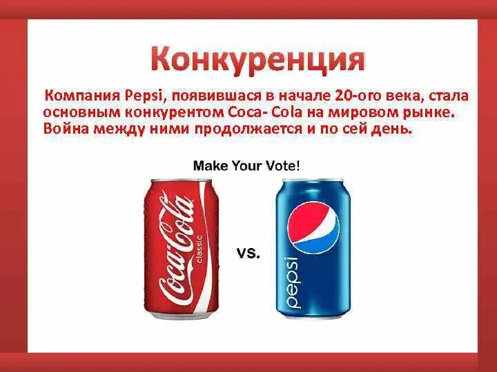 Конкуренты кока кола. Кока кола и пепси.