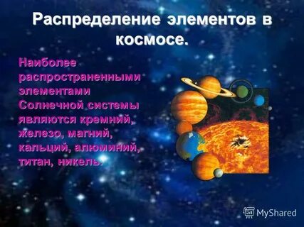 Какие элементы в космосе