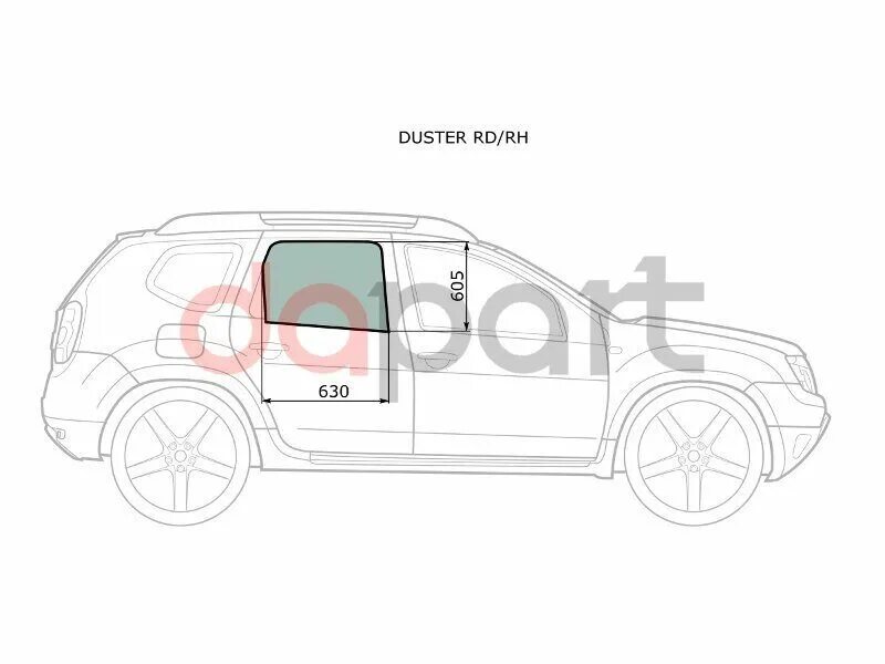 Стекло двери дастер. Renault Duster 2021 заднее стекло чертеж. Высота заднего бокового стекла Дастер. Размер стекла двери задка Renault Duster. Рено Дастер заднее правое боковое стекло.