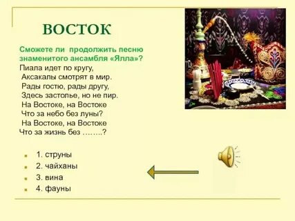Восточные названия слова