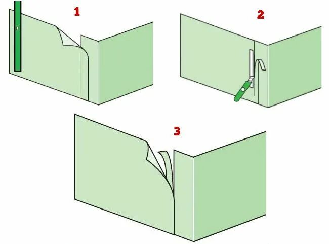 Клеить обои наружные углы. Как подрезать стыки. Соединить стыки линолеума. Заделка швов гипсокартона. Правильная подрезка обоев под плинтус.