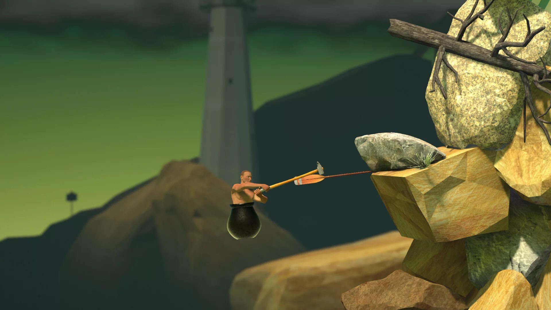 Игра чел с кувалдой. Getting over it with Bennett Foddy. Диоген getting over it. Игра getting over it with Bennett Foddy. Get over игра.