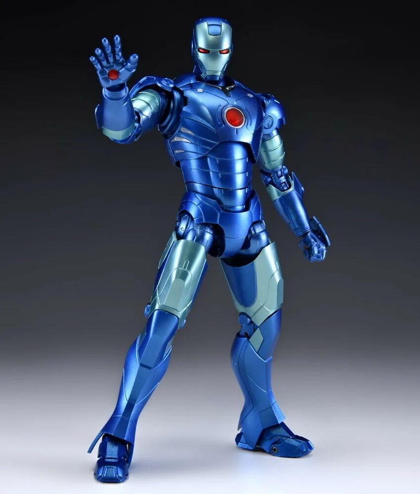 Mark blue. Hot Toys Iron man Mark III Blue stels.
