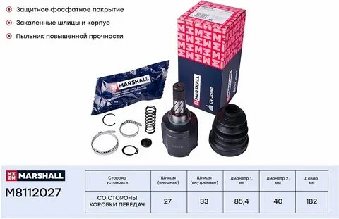 Шрус внутренний рено дастер 4х4