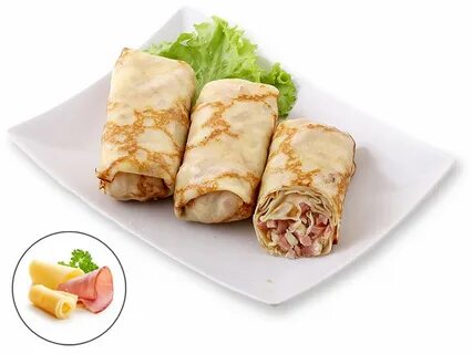 Блины фаршированные курицей и сыром