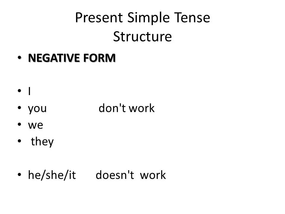 Like negative form. Present simple negative правило. Презент Симпл негатив. Present simple схема. Present simple negative form.