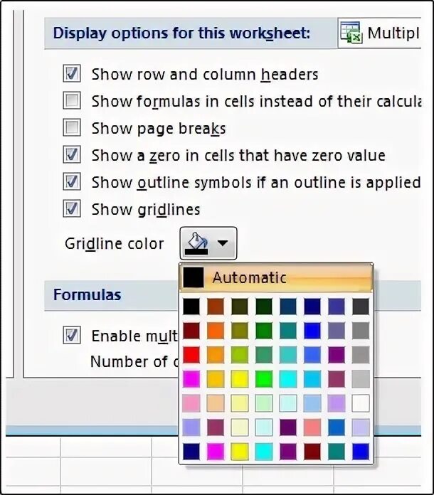 Display options. Display options