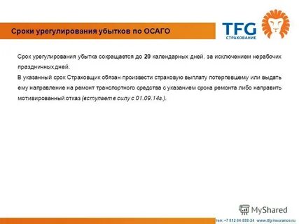 Срок выплаты по осаго