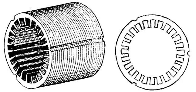 Сердечник статора асинхронного двигателя. Статор ротор сердечник статора. Штамповка листов статора и ротора. Лист ротора с сужающимися пазами. Статор магнитопровод электродвигателя.
